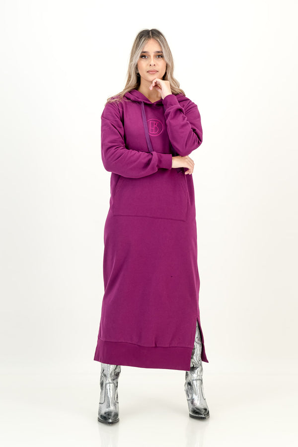 ROSETTA TRACK DRESS  - plum