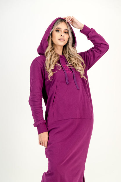 ROSETTA TRACK DRESS  - plum