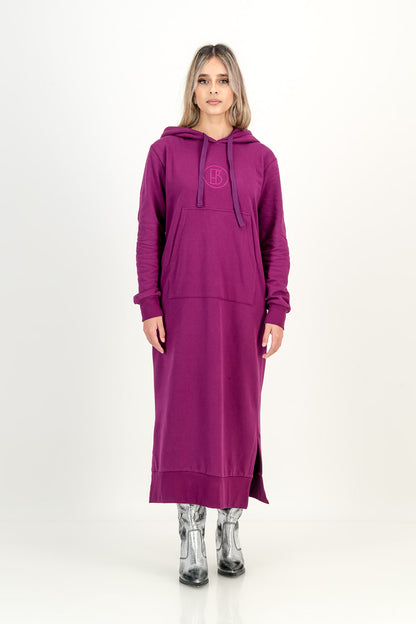 ROSETTA TRACK DRESS  - plum
