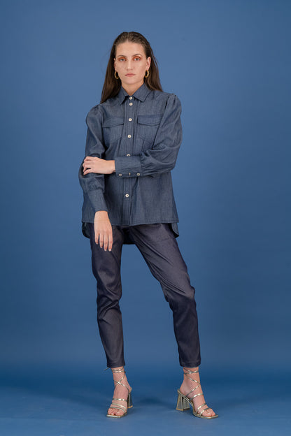 DL ALIA SHIRT   - dark wash